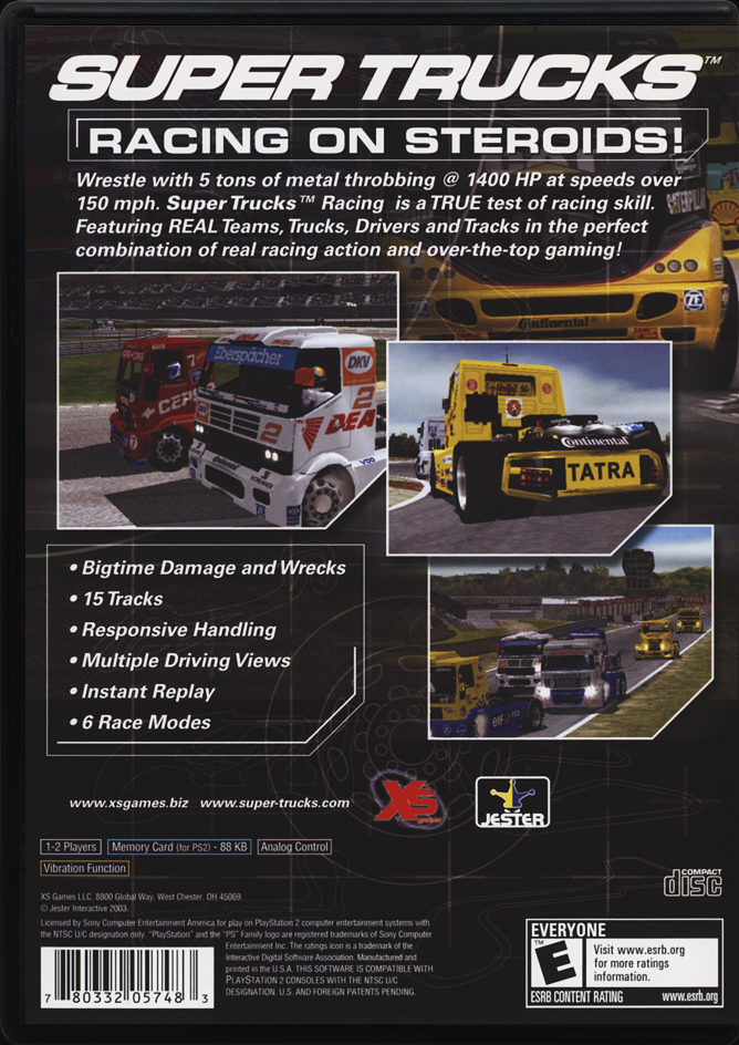 Super Trucks Racing PS2 back side cover case