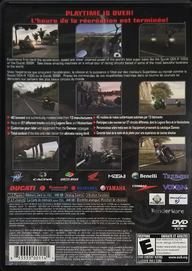 Suzuki Super-bikes II PS2 back side cover case