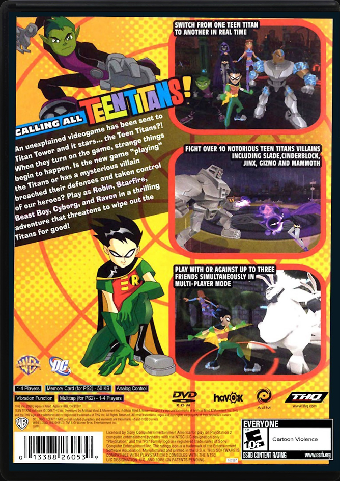 Teen Titans PS2 back side cover case