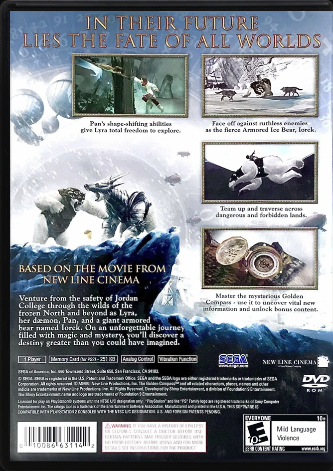 The Golden Compass PS2 back side cover case