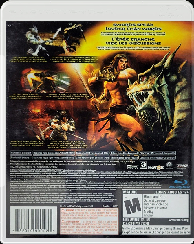 Conan PS3 back side cover case