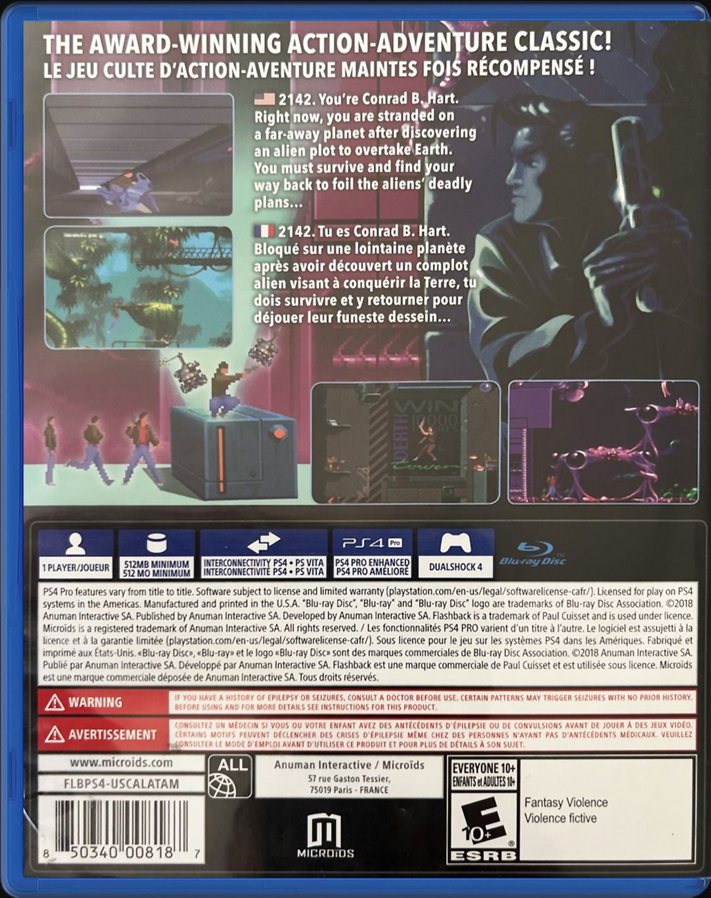 Flashback PS4 back side cover case