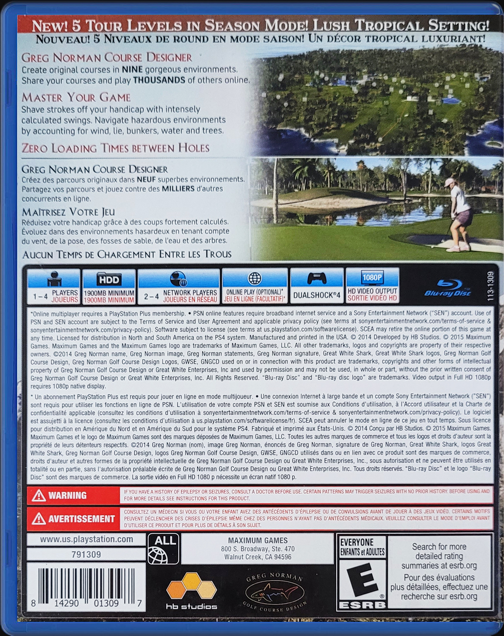 The Golf Club: Collectors Edition PS4 back side cover case