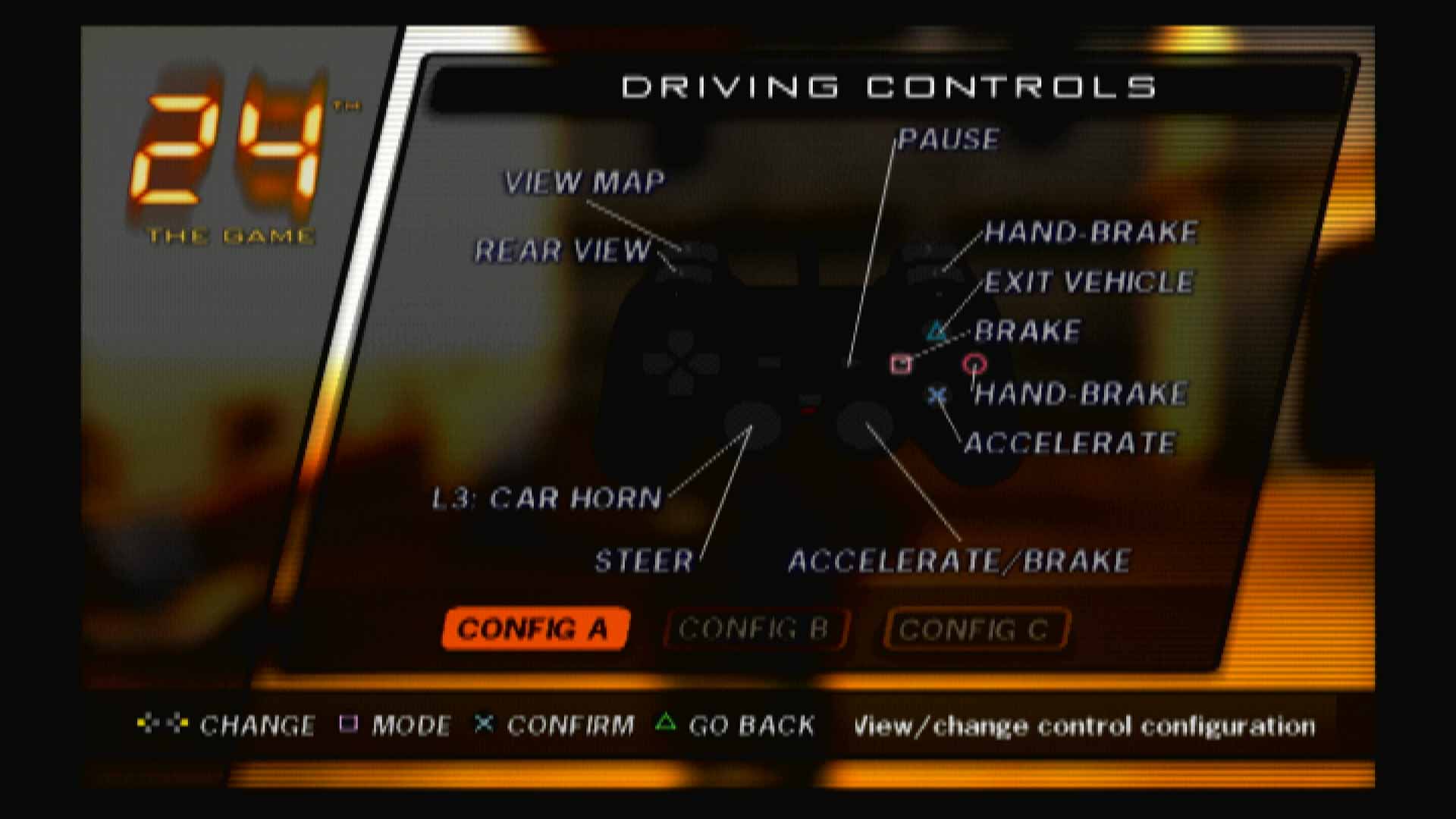 24 The Game PS2 driving controls