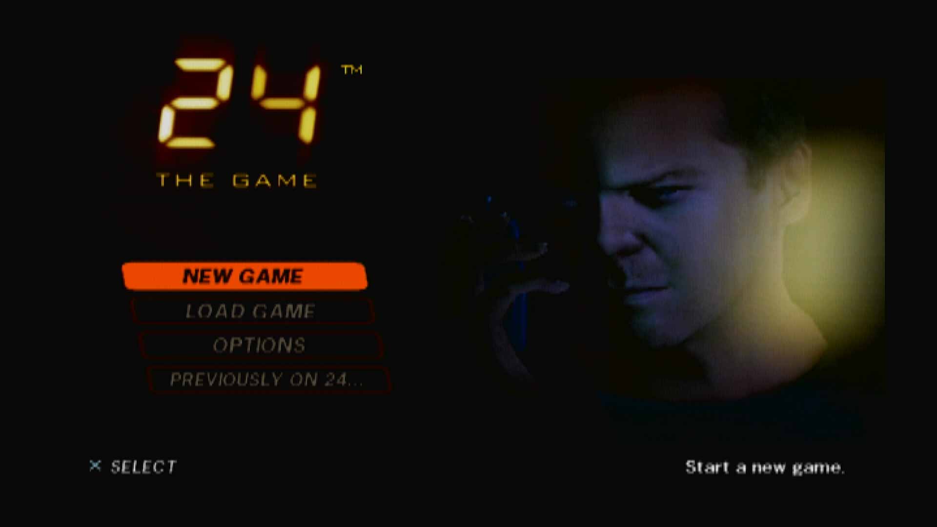 24 The Game PS2 start screen