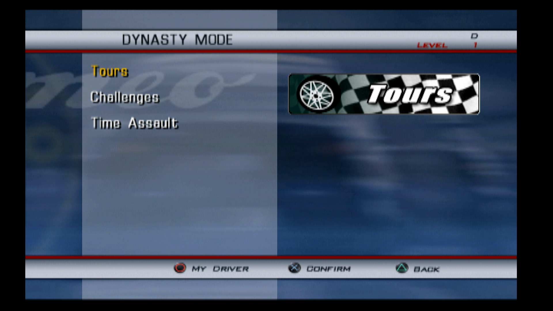 Alfa Romeo Racing Italiano PS2 dynasty mode menu