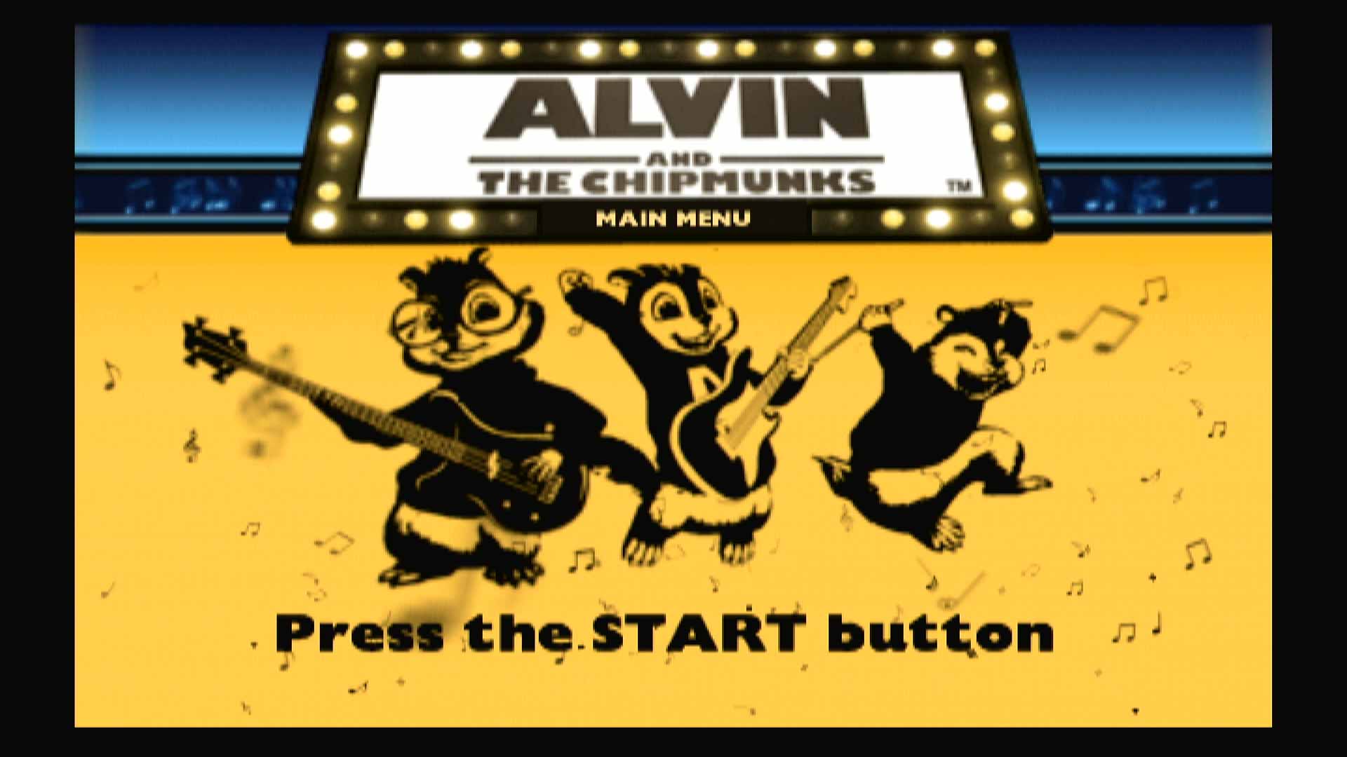 Alvin and the Chipmunks PS2 start menu