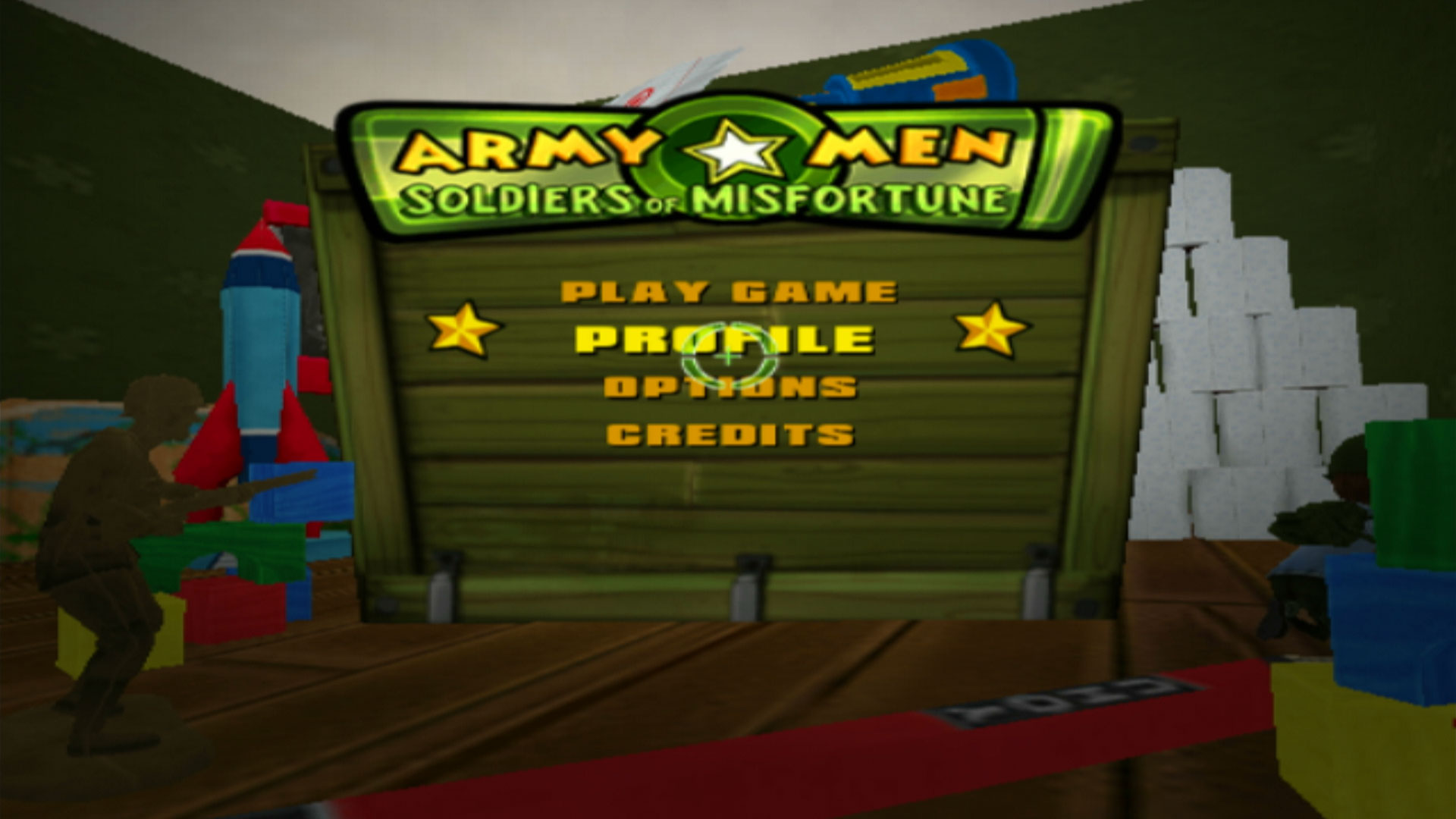 Army Men Soldiers of Misfortune PS2 main menu