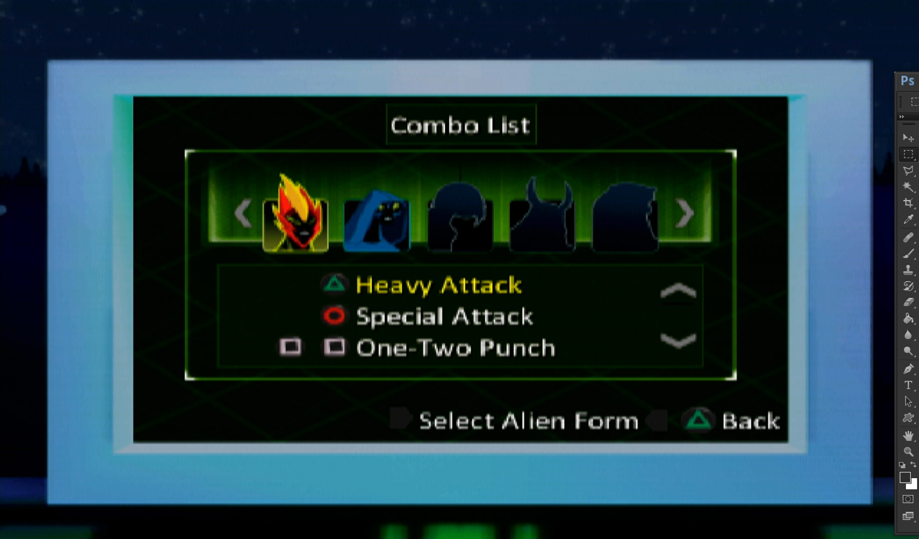 Ben 10 Alien Force PS2 Combo List