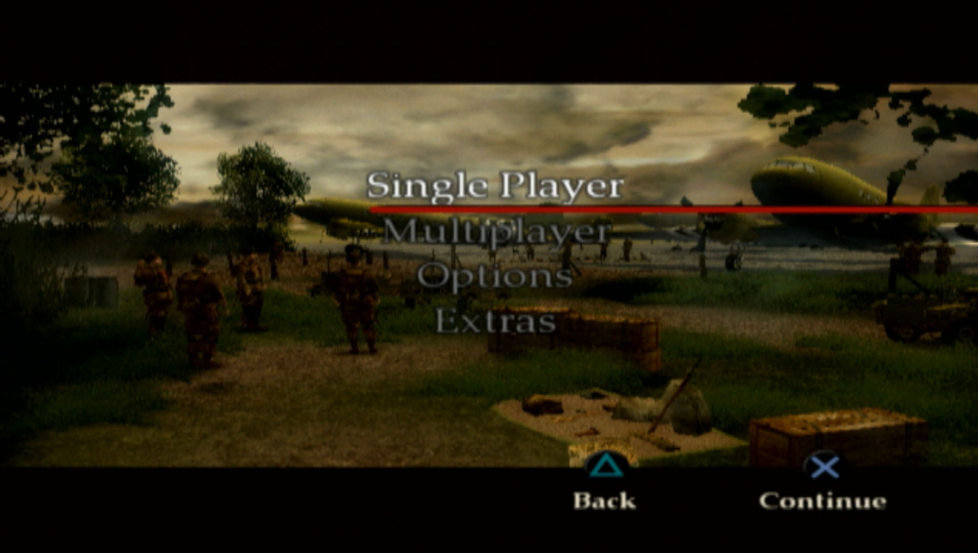 Brothers in Arms Road to Hill 30 PS2 main menu