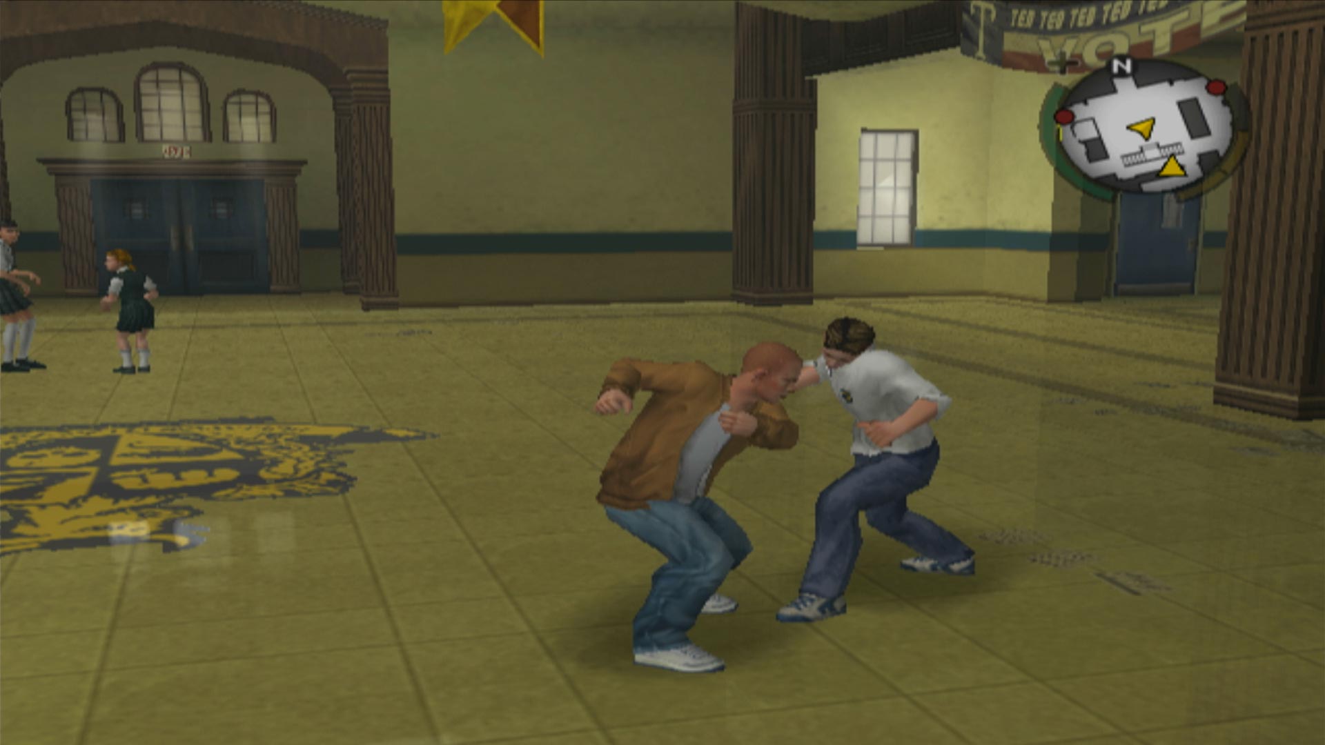 Bully PS2 school lobby fight