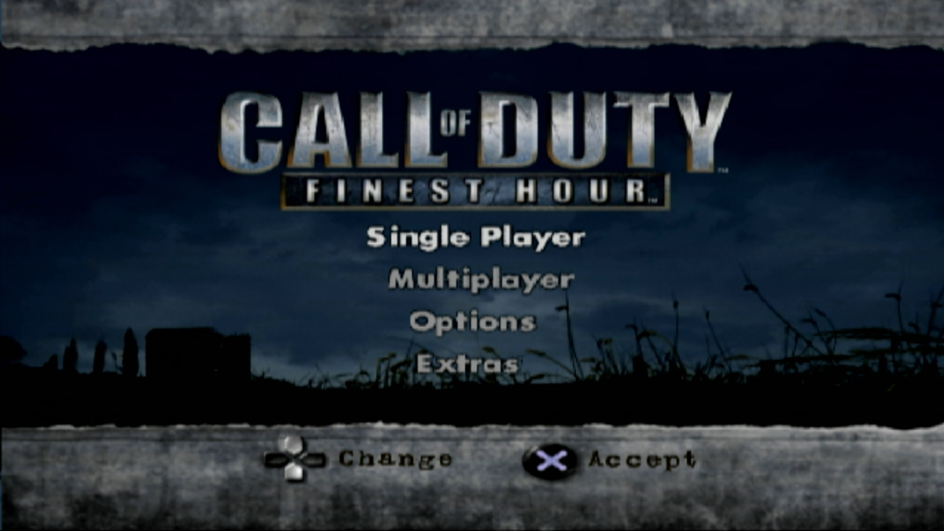 Call of Duty Finest Hour PS2 main menu