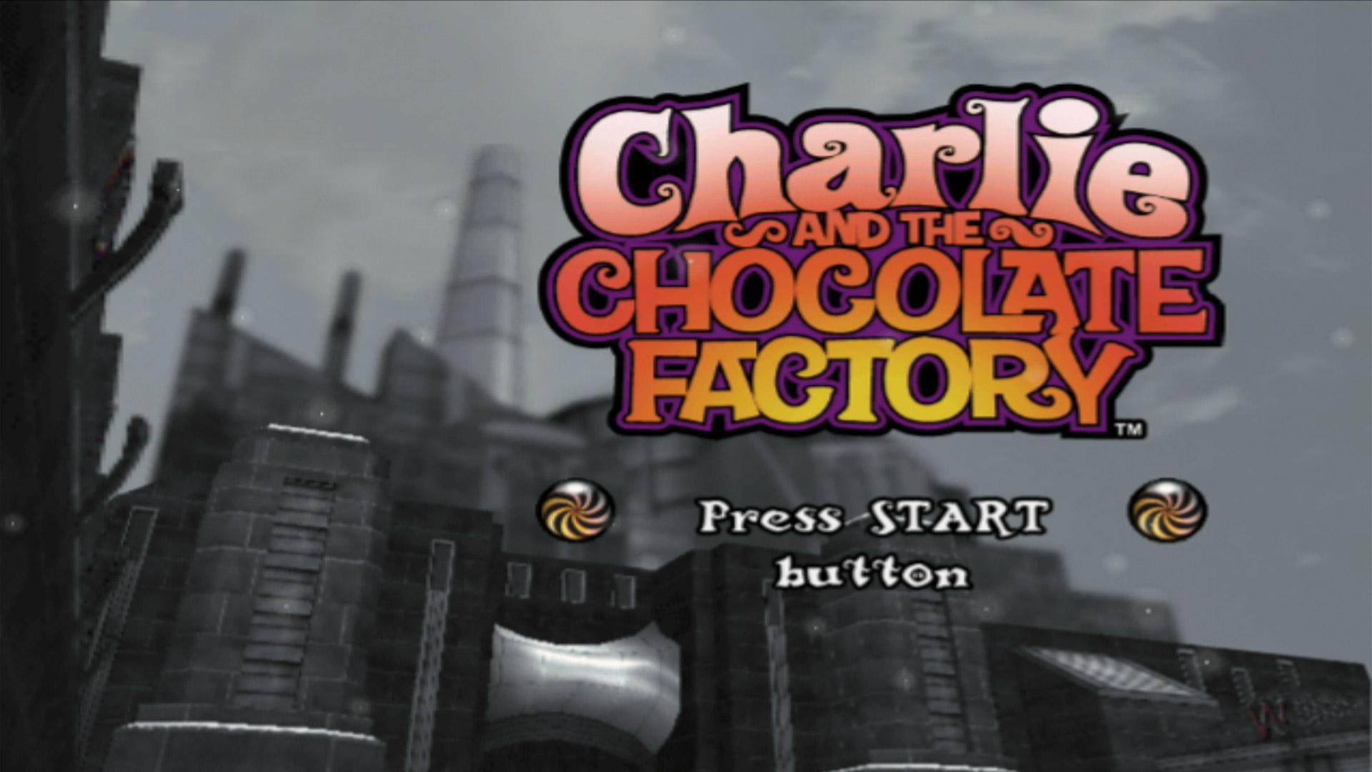 Charlie and the Chocolate Factory PS2 title start screen