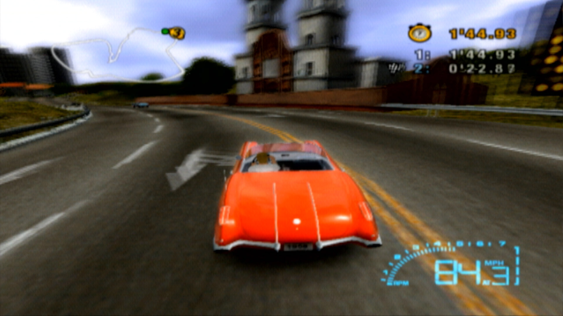 Corvette PS2 screenshot 84mph