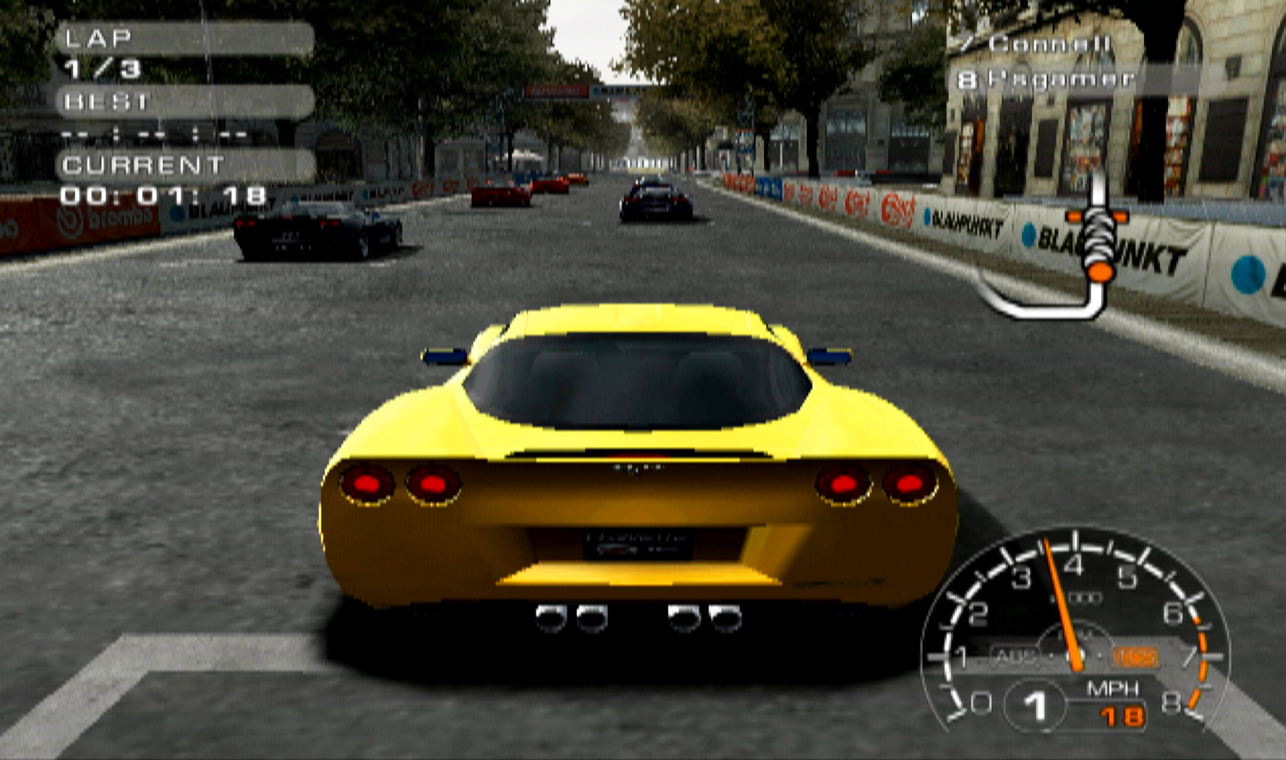 Corvette Evolution GT PS2 yellow corvette