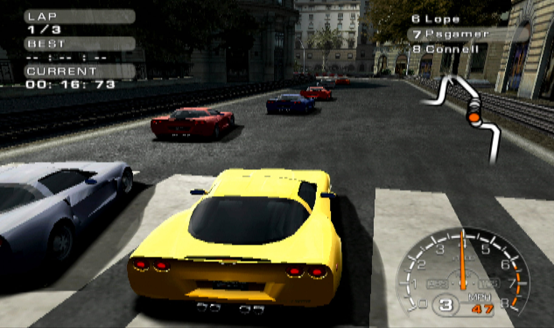 Corvette Evolution GT PS2 racing city