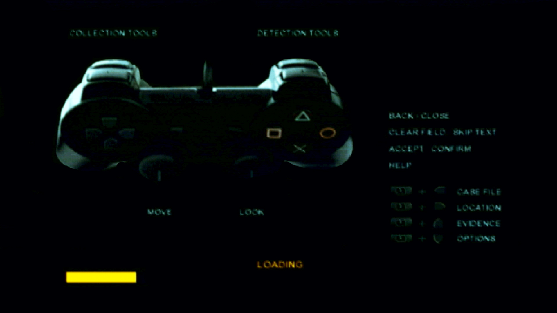 CSI 3 Dimensions of Murder PS2 controls