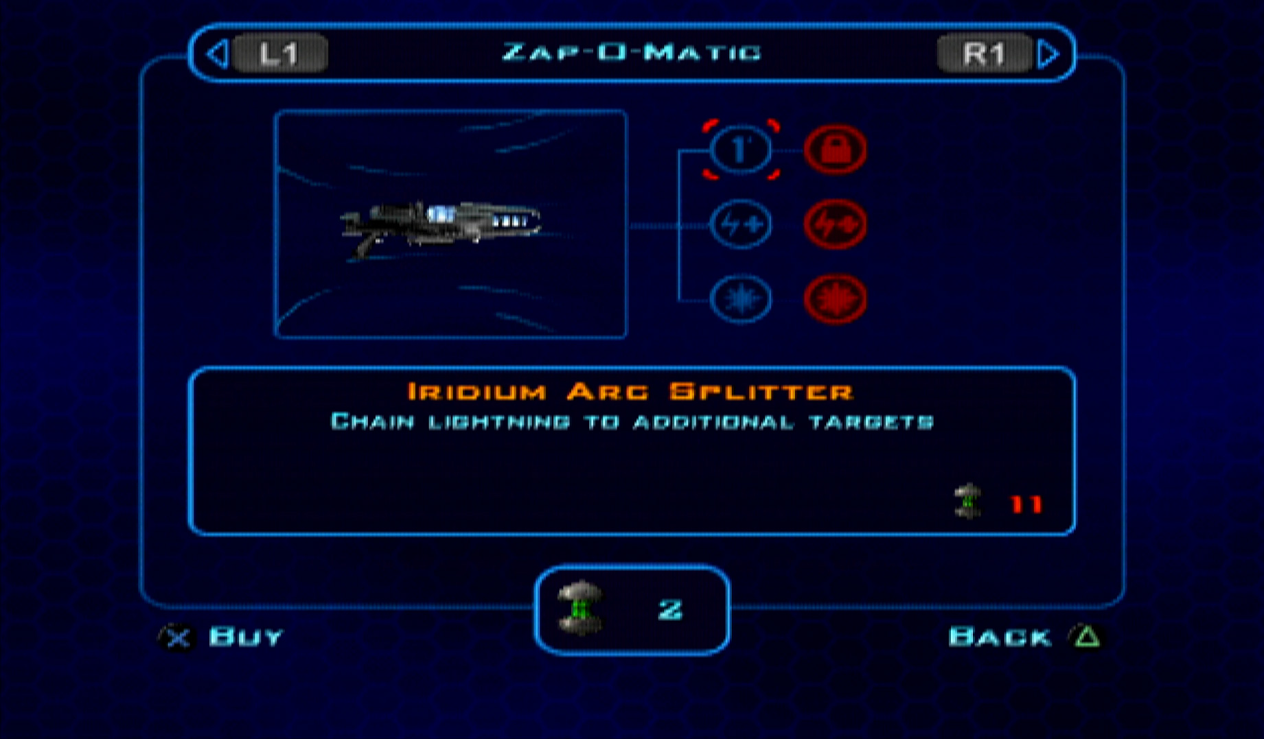 Destroy All Humans 2 PS2 weapon menu