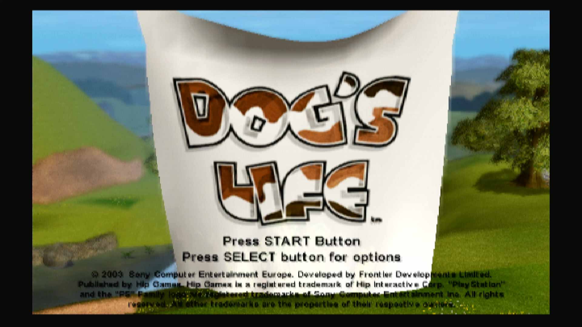 Dogs Life PS2 starting menu