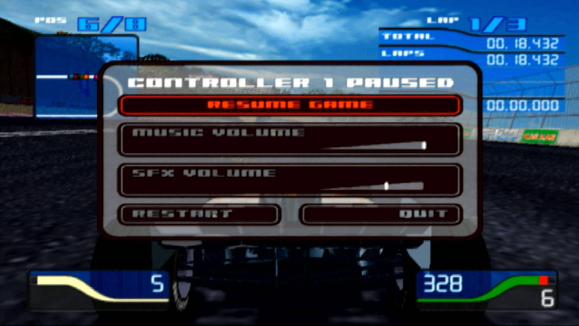 Driven What Drives YOU? PS2 pause menu