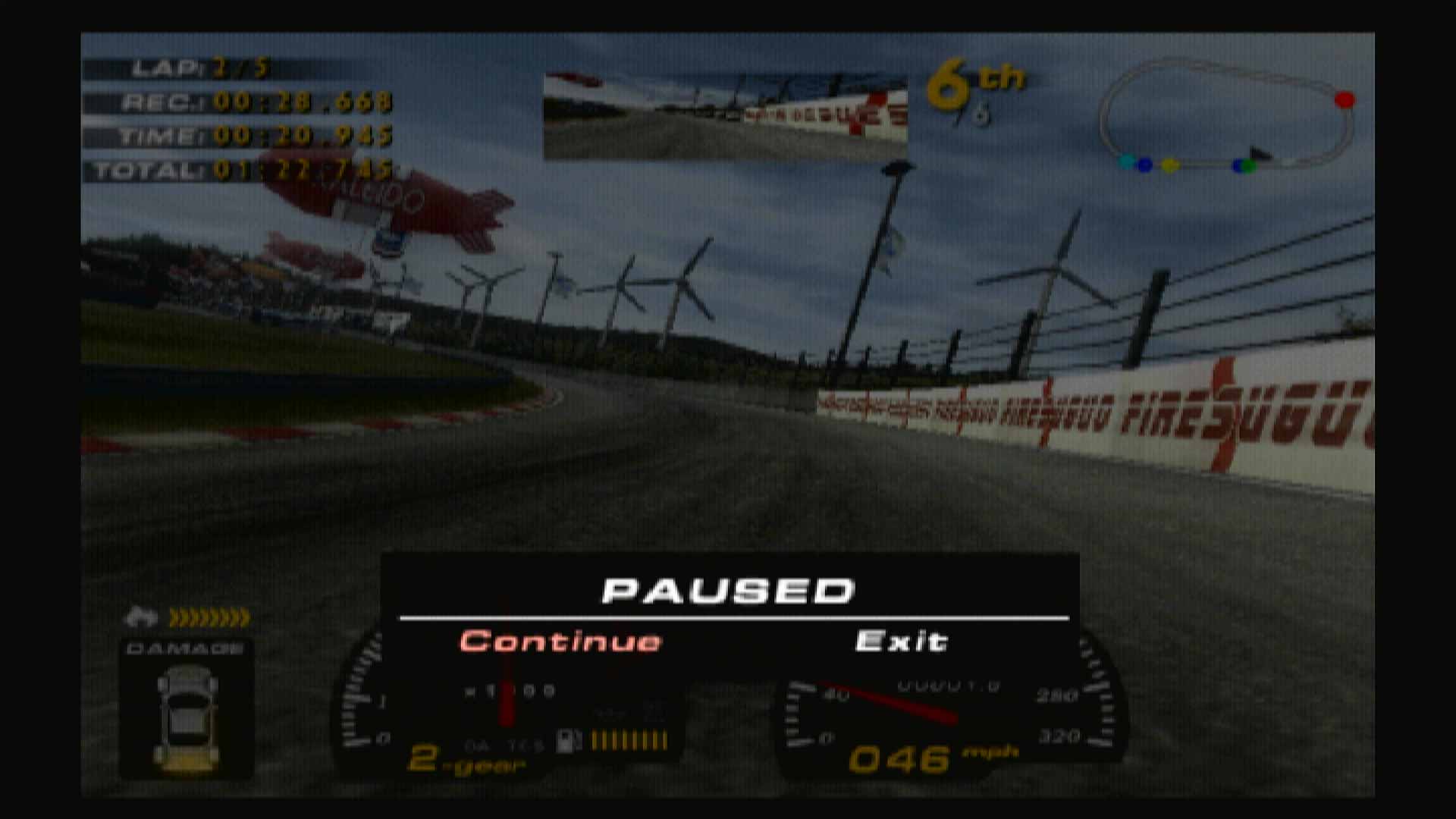 DT Racer PS2 pause menu