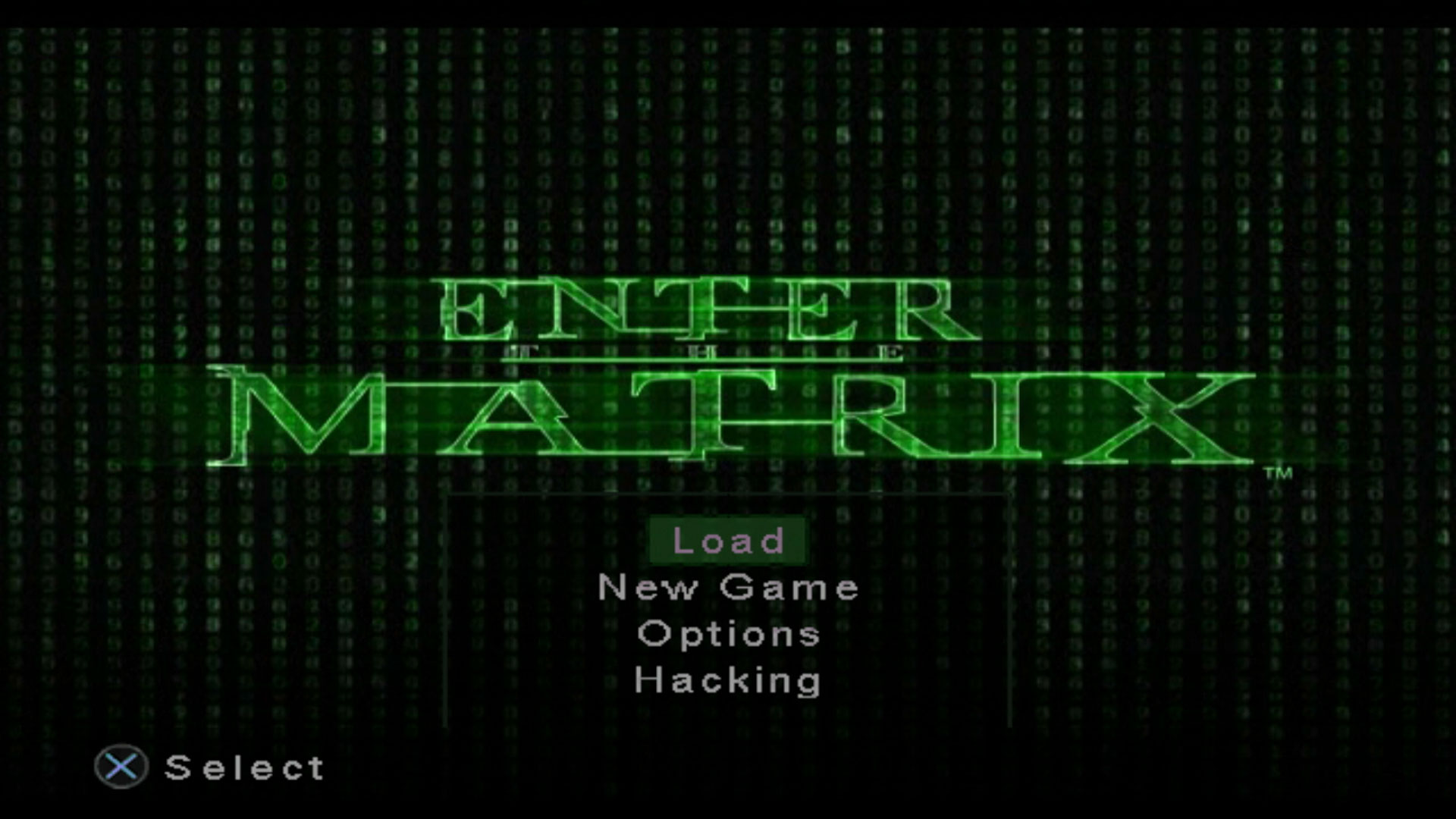 Enter the Matrix PS2 title screen