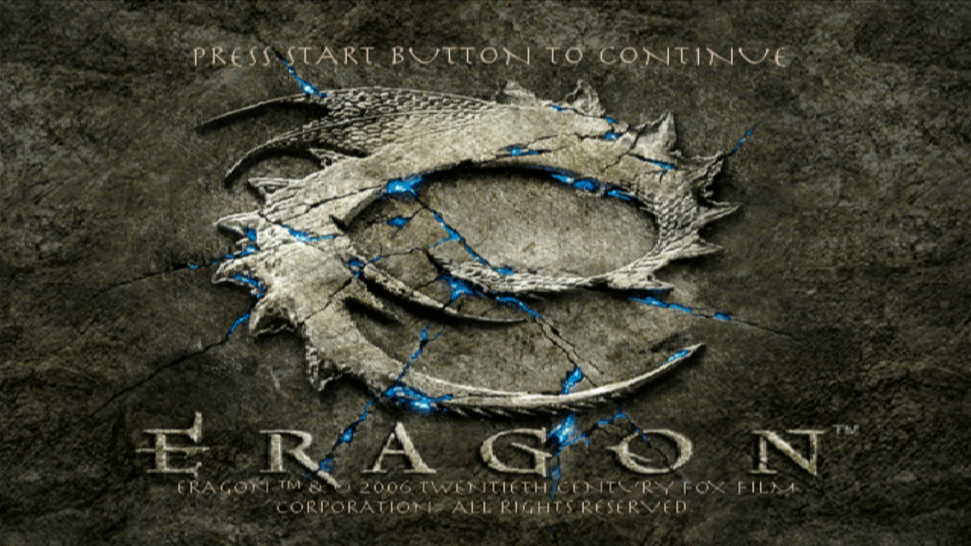 Eragon PS2 title start screen