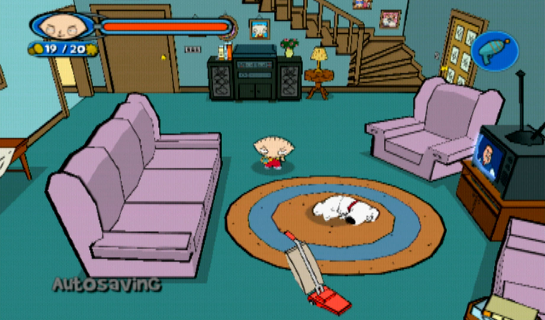 Family Guy Video Game! PS2 griffin living room