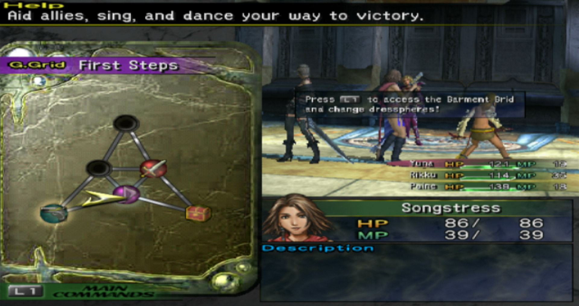 Final Fantasy X-2 PS2 using commands