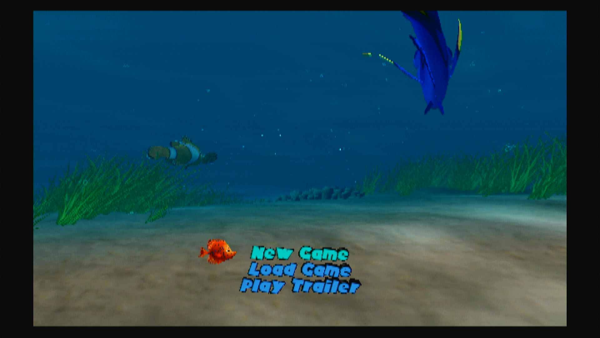 Finding Nemo PS2 starting menu