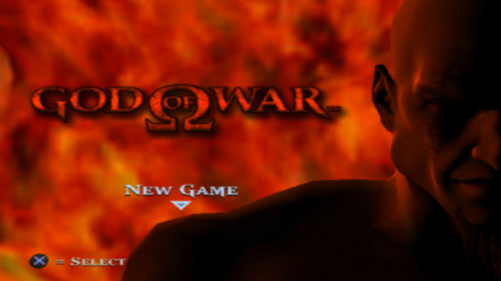 God of War PS2 title start screen