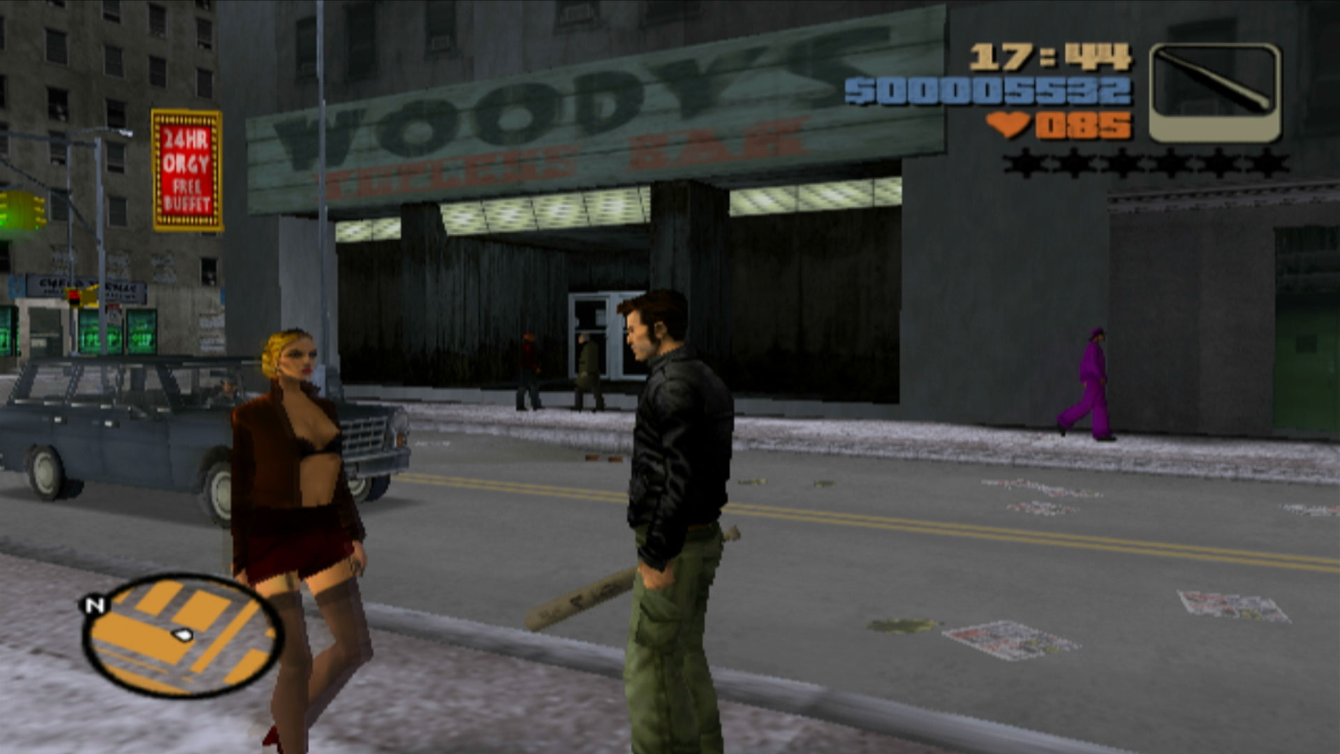 Grand Theft Auto III PS2 baseball bat prostitute