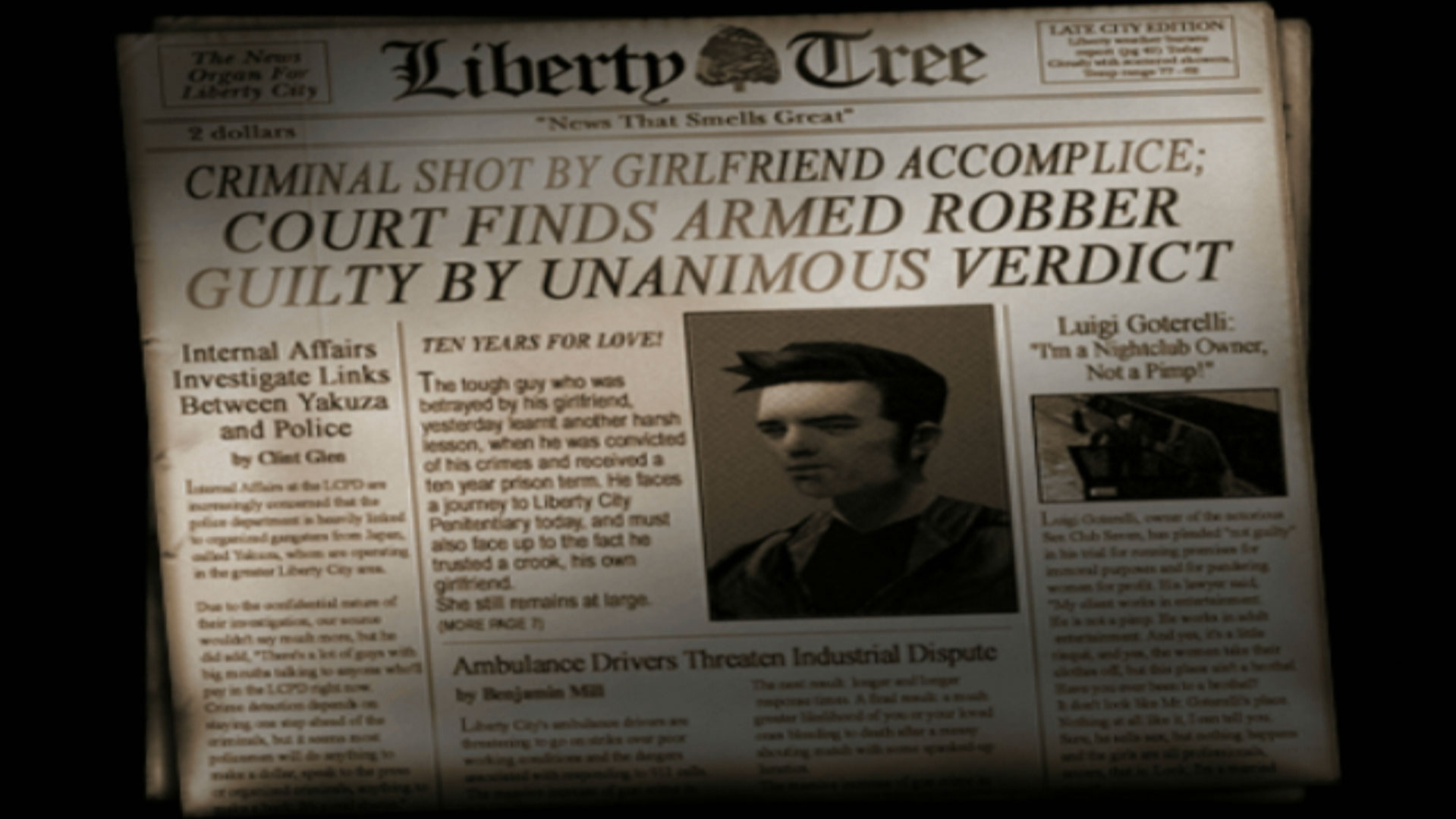 Grand Theft Auto III PS2 newspaper guity verdict