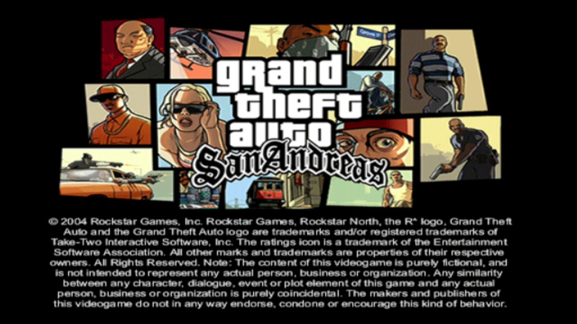 Grand Theft Auto San Andreas PS2 title start screen