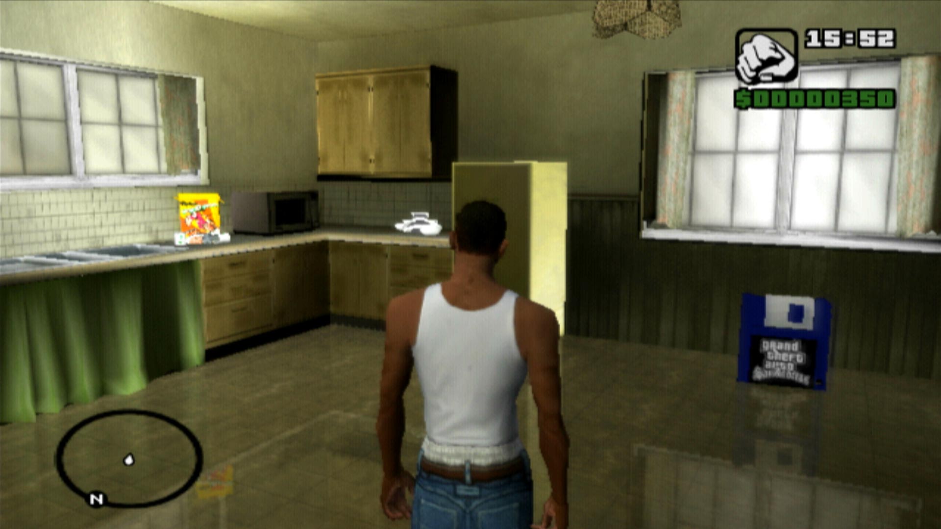 Grand Theft Auto San Andreas PS2 home save point kitchen