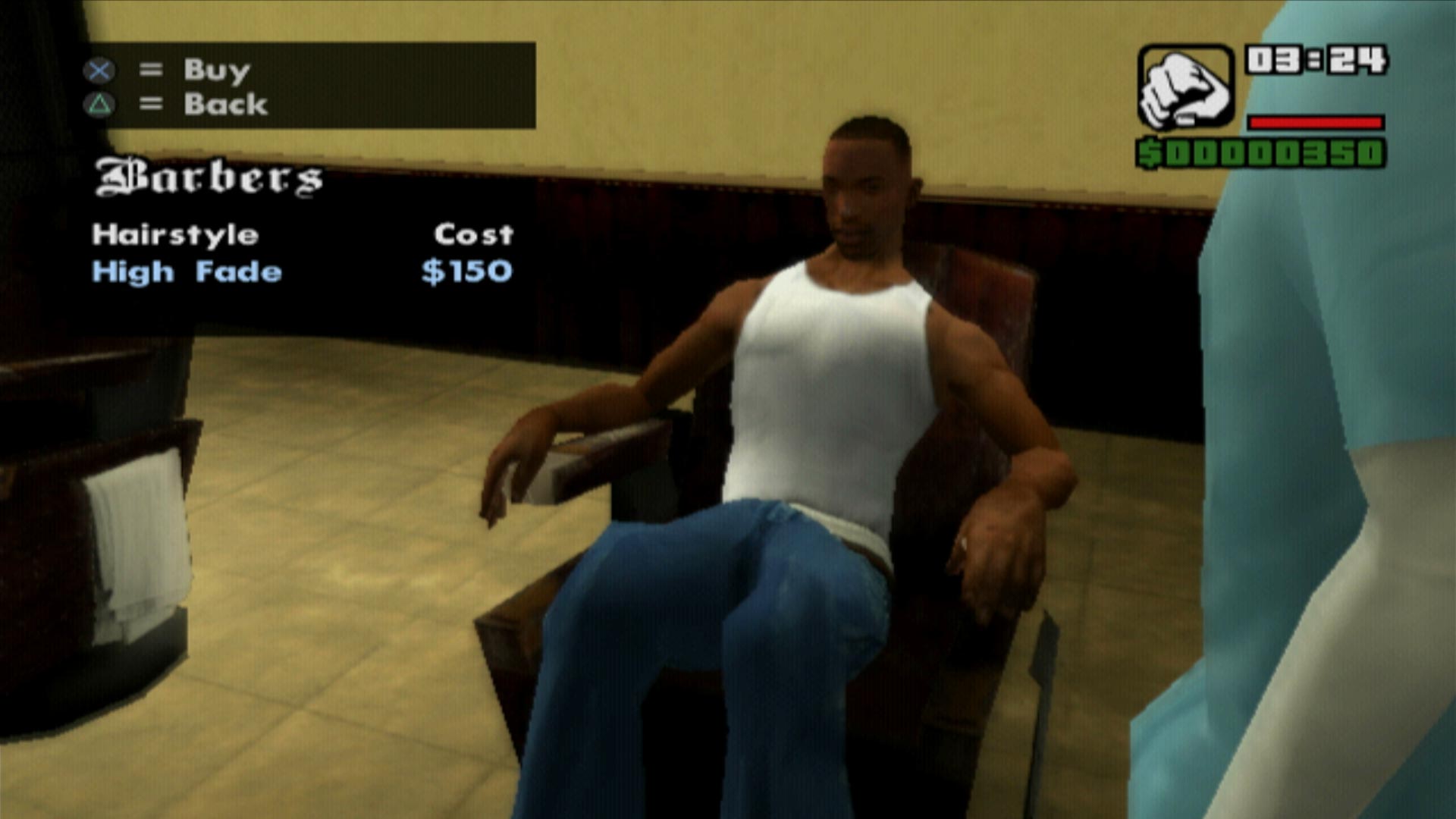 Grand Theft Auto San Andreas PS2 barbers haircut