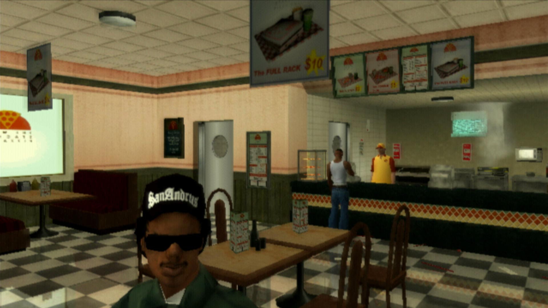 Grand Theft Auto San Andreas PS2 burger shot robbery