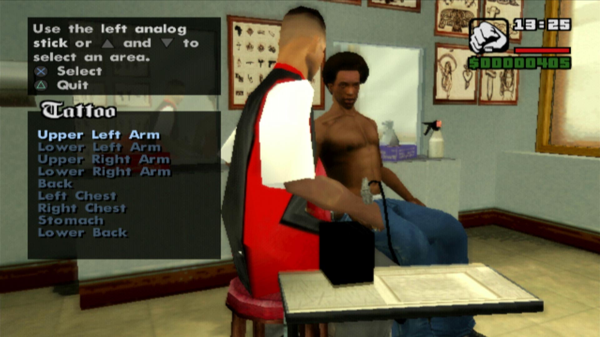 Grand Theft Auto San Andreas PS2 tattoo shop parlor