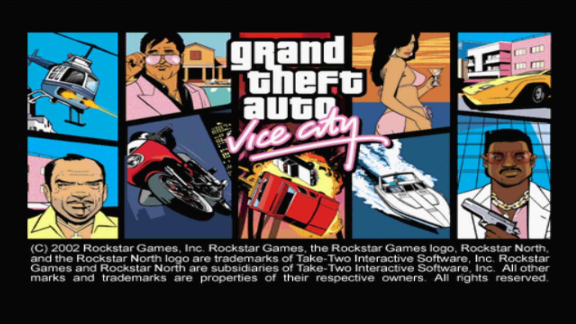 Grand Theft Auto Vice City PS2 game start screen