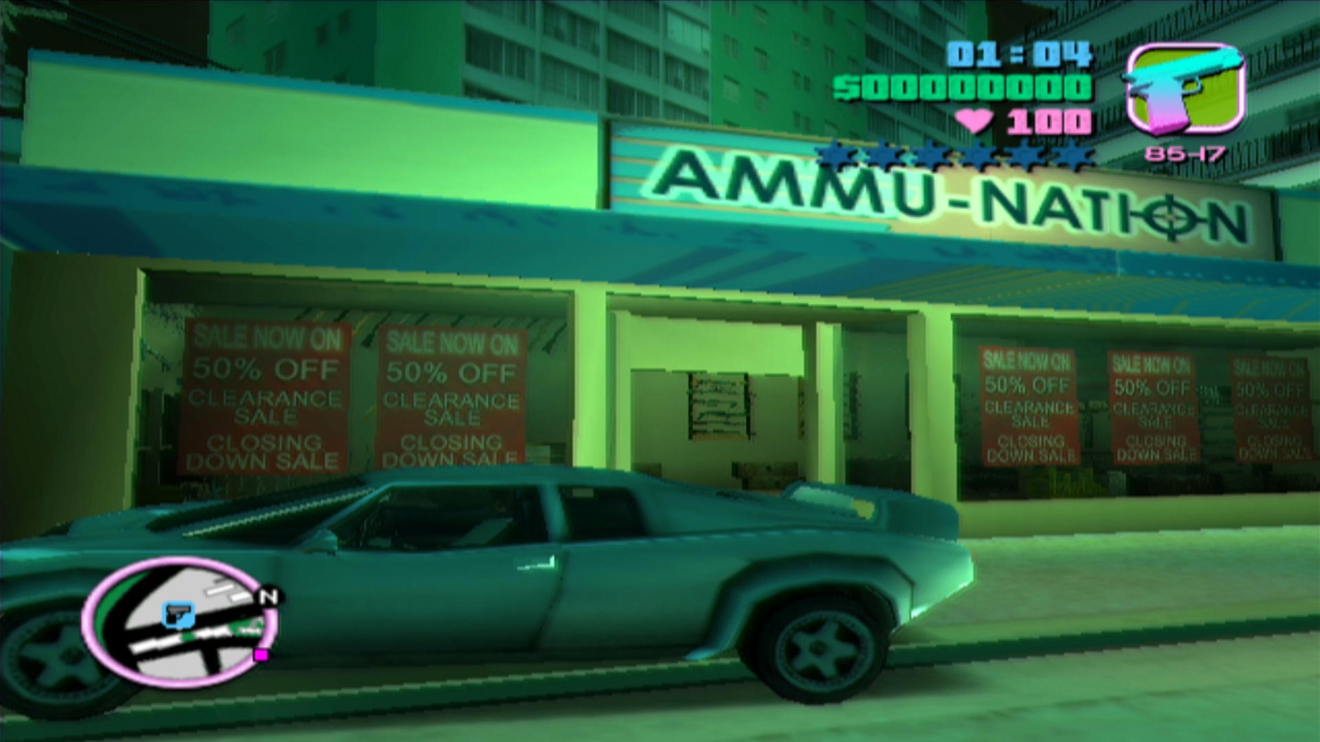 Grand Theft Auto Vice City PS2 ammu-nation parked