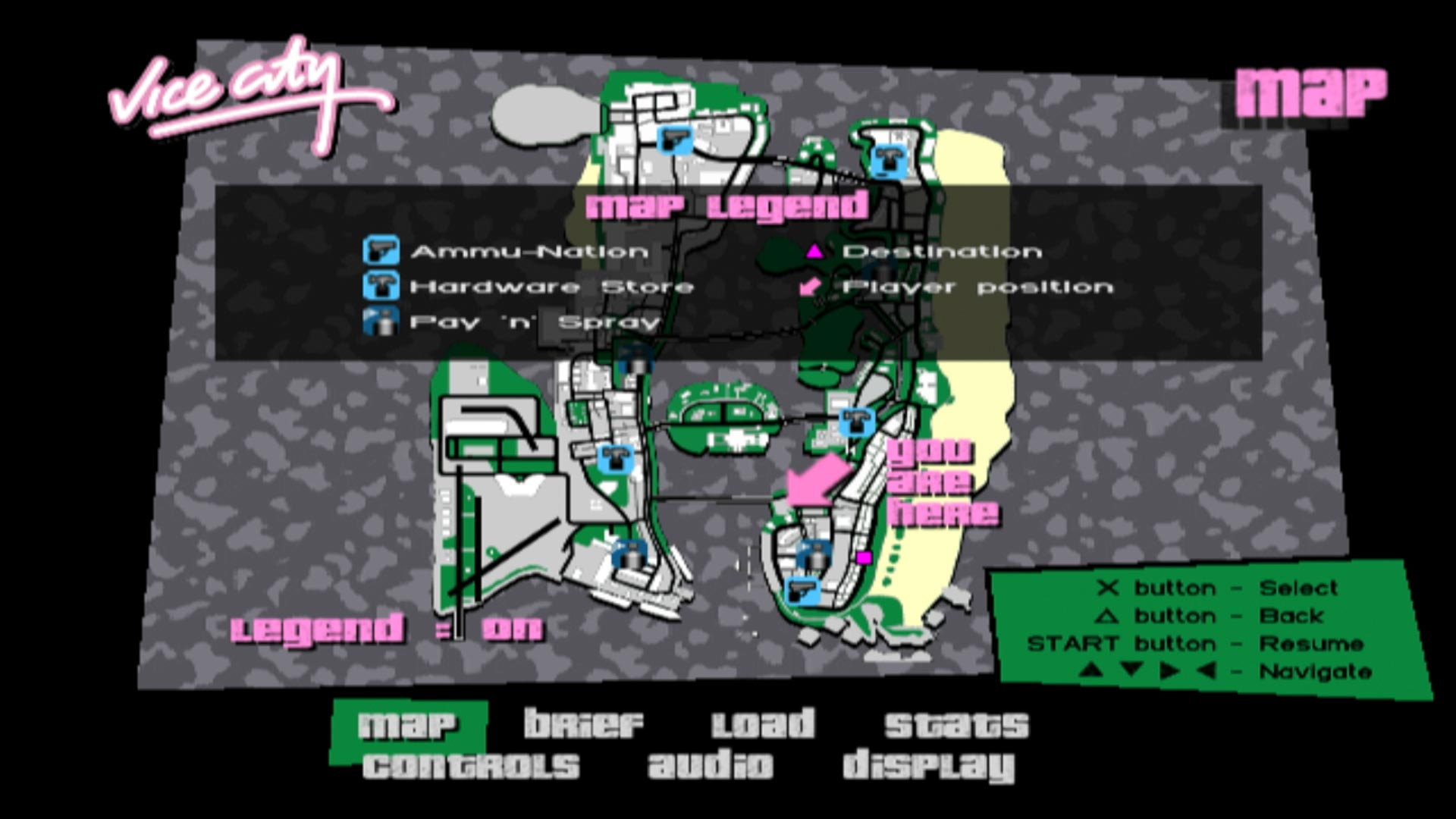 Grand Theft Auto Vice City PS2 game map