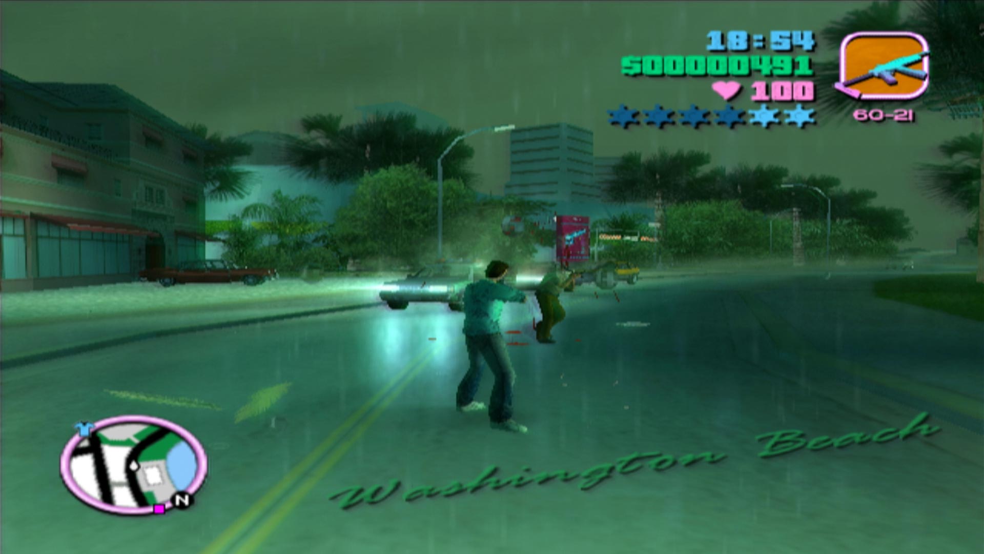 Grand Theft Auto Vice City PS2 shooting poolice cops