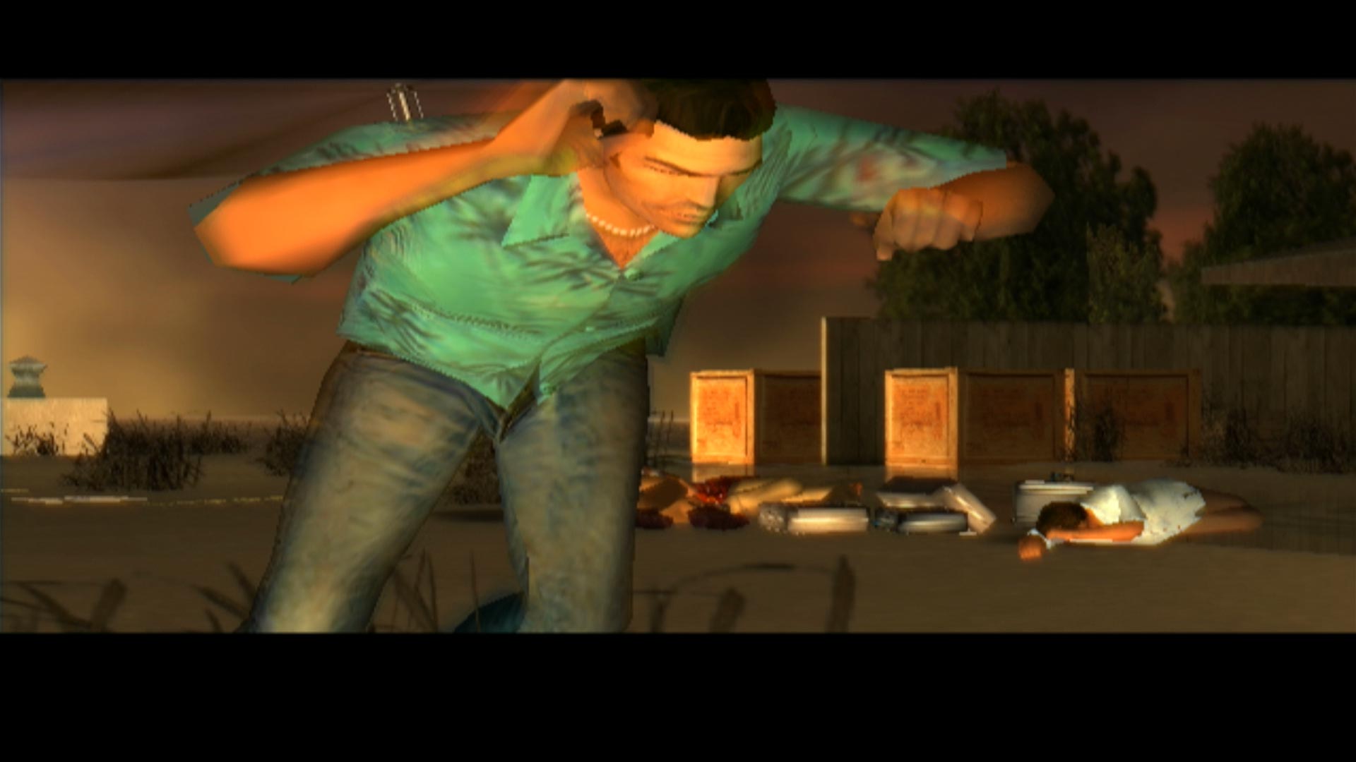 Grand Theft Auto Vice City PS2 dodging gunfire cutscene