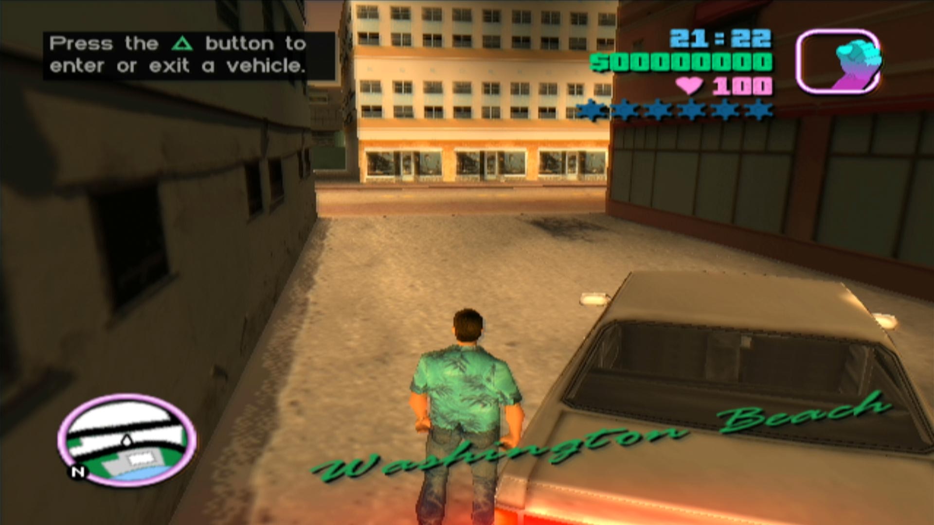 Grand Theft Auto Vice City PS2 press triangle to enter vehicle