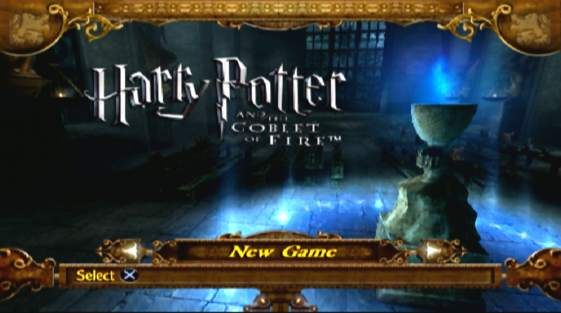 Harry Potter Goblet of Fire PS2 title screen