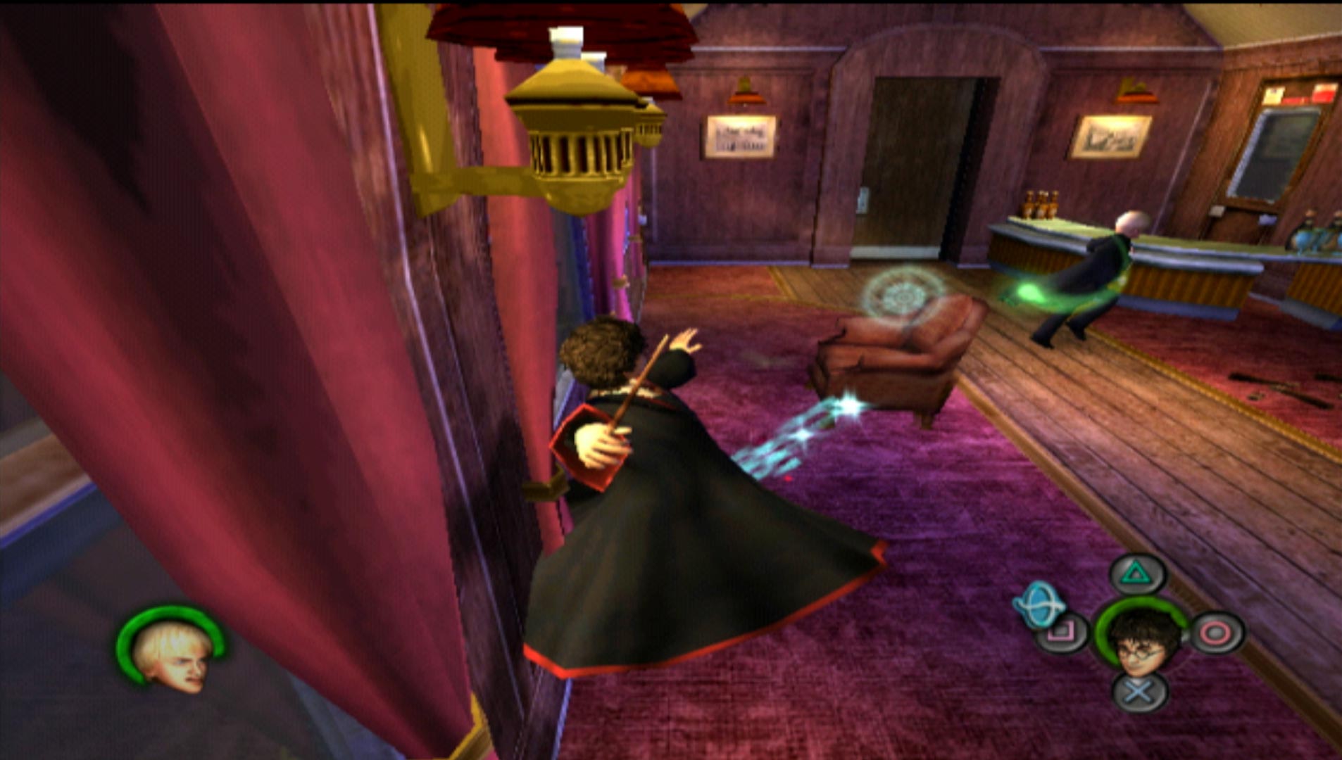 Harry Potter and the Prisoner of Azkaban PS2 dueling malfoy