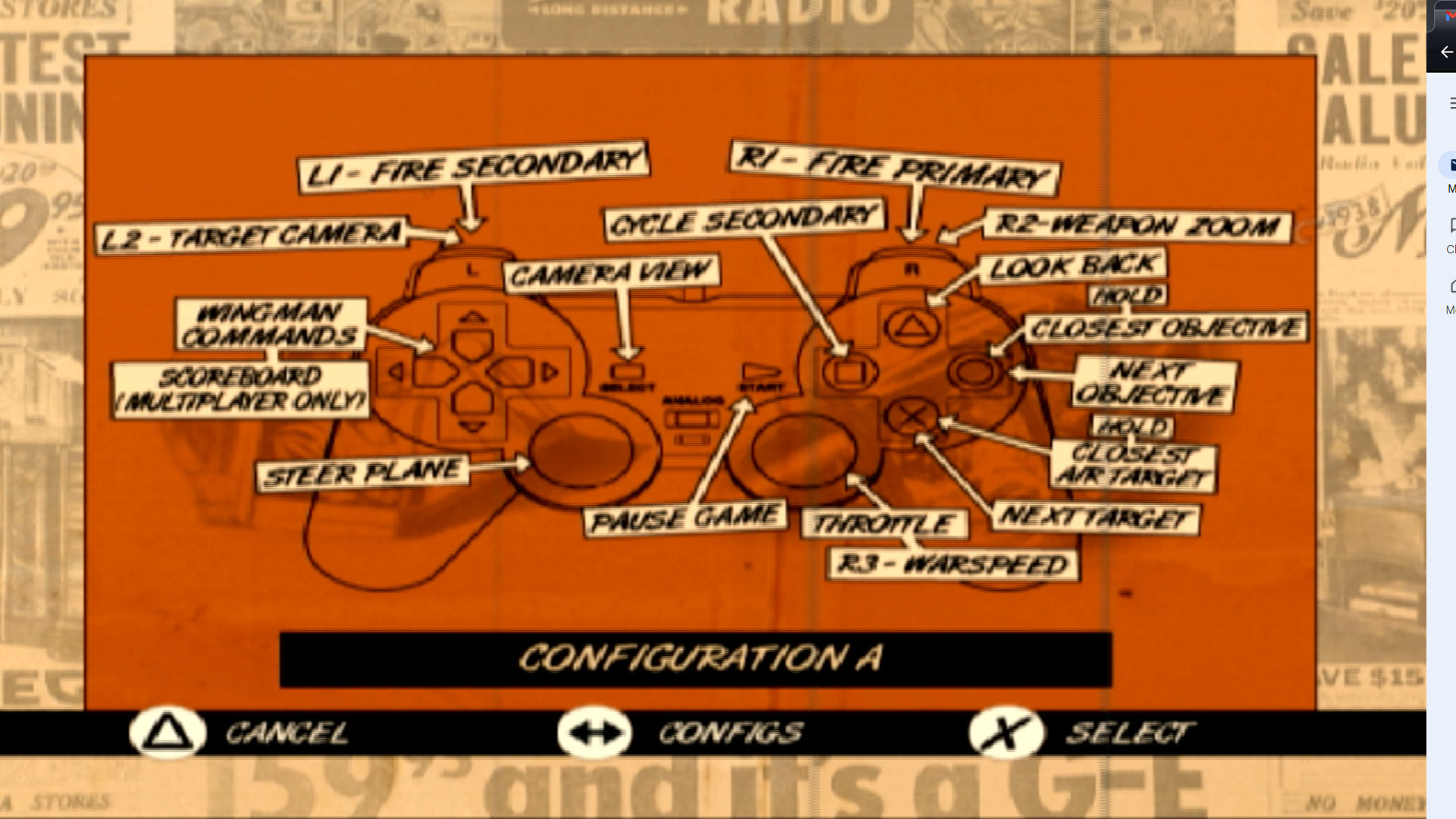 Heroes of the Pacific PS2 controller scheme