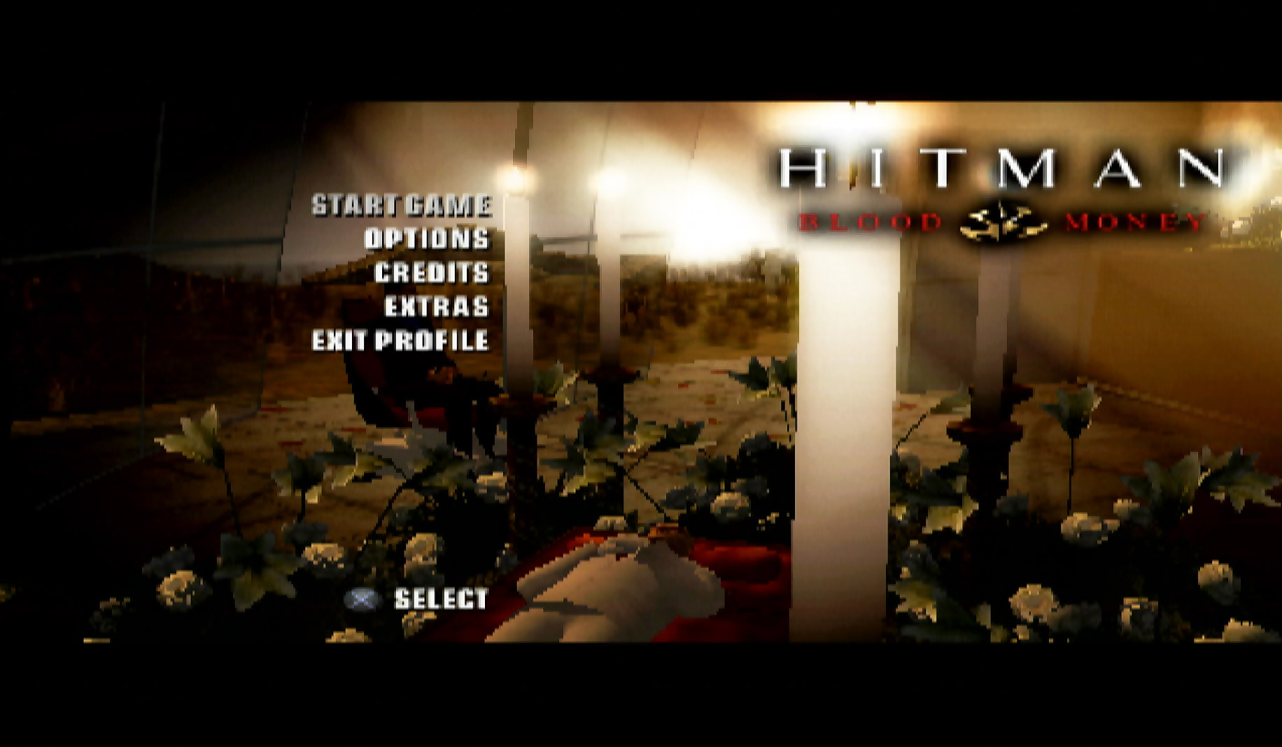 Hitman Blood Money PS2 main menu