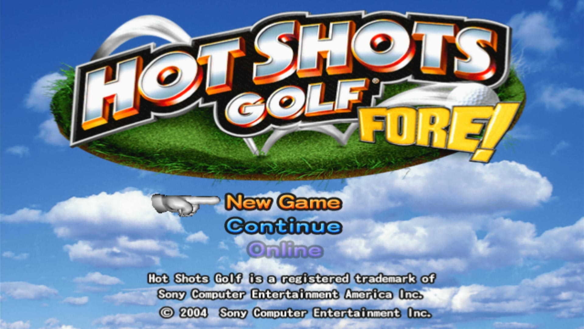 Hot Shots Golf Fore! PS2 title screen