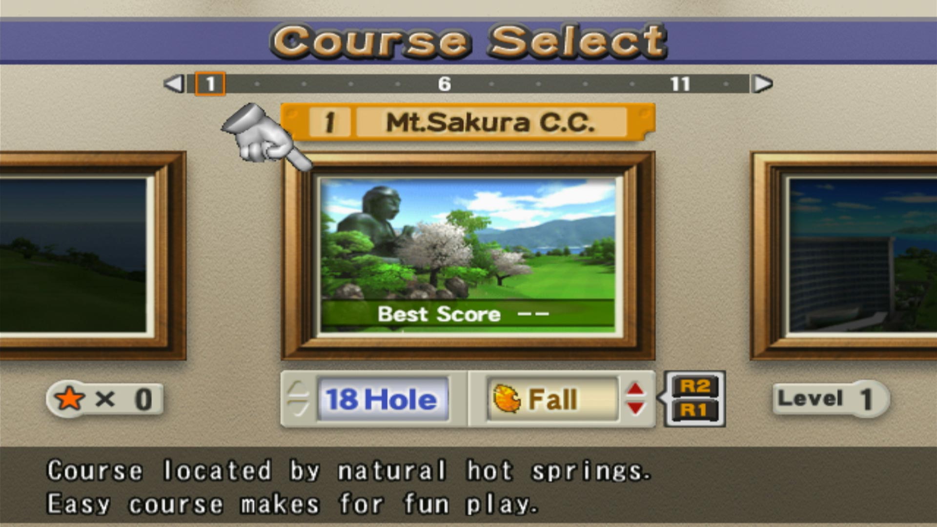 Hot Shots Golf Fore! PS2 course select